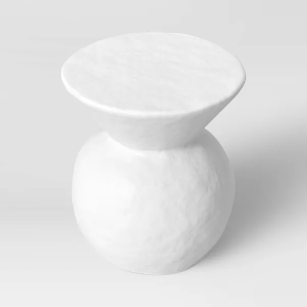 Severna Ceramic Accent Table White - Modern Bell-Shaped - Image 3
