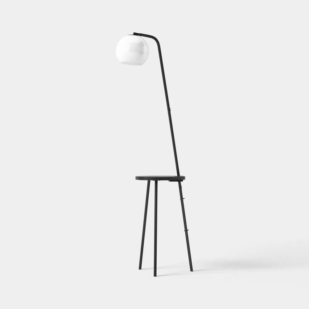 Shelf Floor Lamp with USB Black