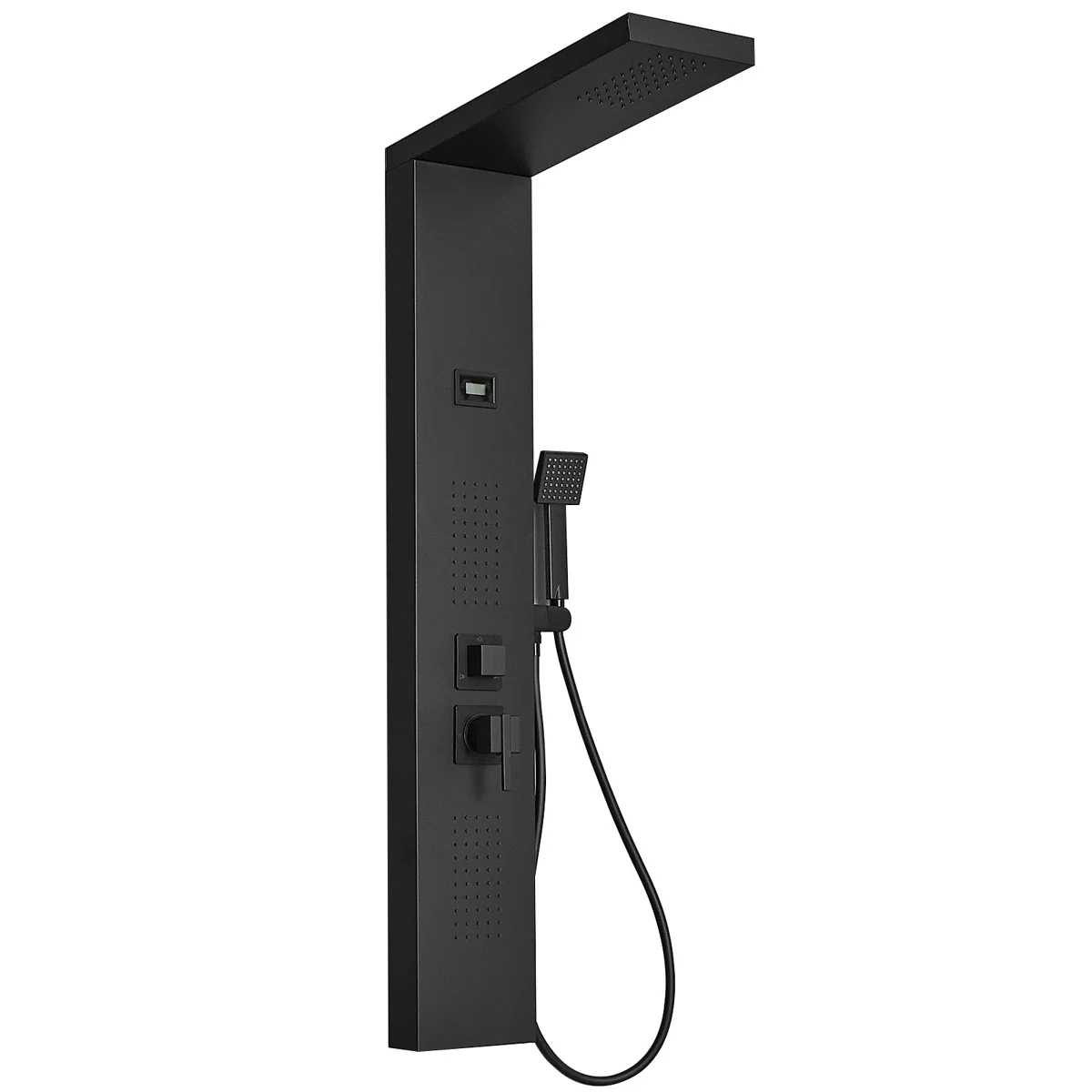 Shower Panel with Fixed Shower Head Black