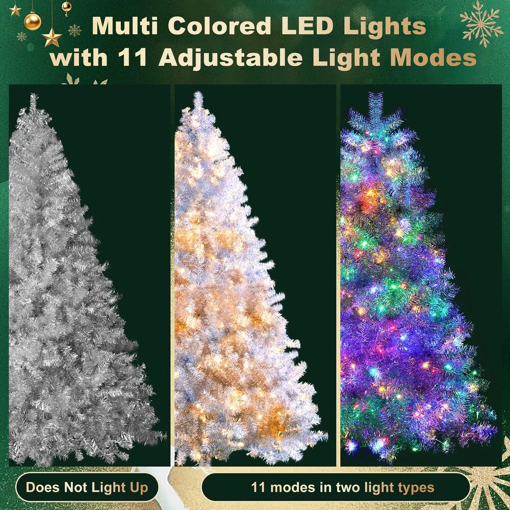 Silver Pre-Lit Artificial Christmas Tree - Image 4