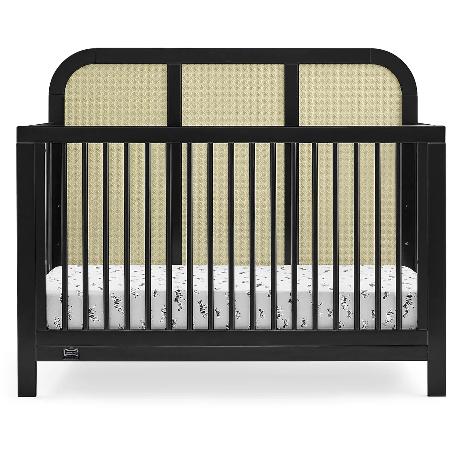 Simmons Kids Theo 6-in-1 Convertible Crib - Black/Textured Almond