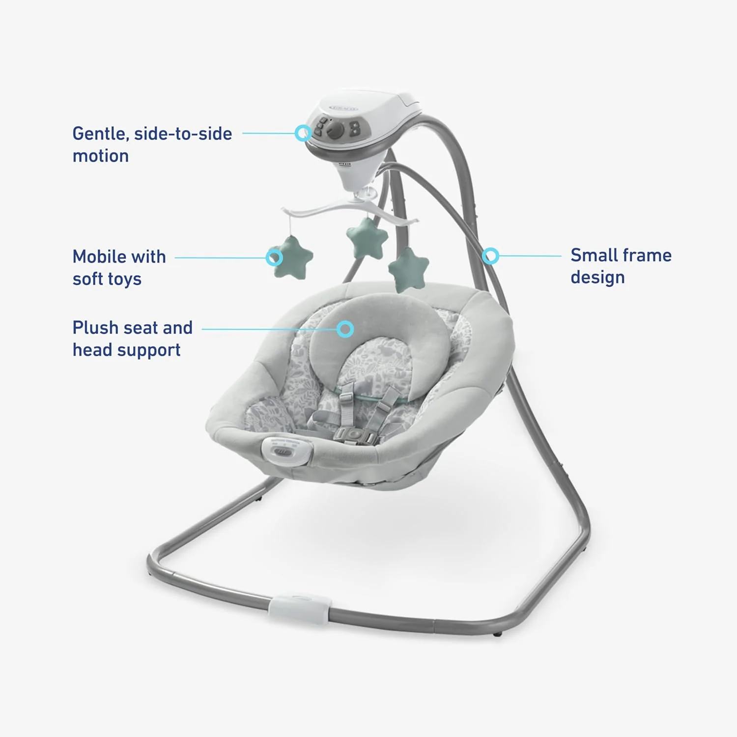 Simple Sway Baby Swing, Side‑to‑Side Motion, Ivy - Image 2