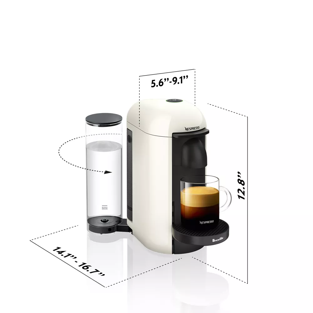 VertuoPlus Single-Serve Coffee Maker and Espresso Machine, White - Image 3