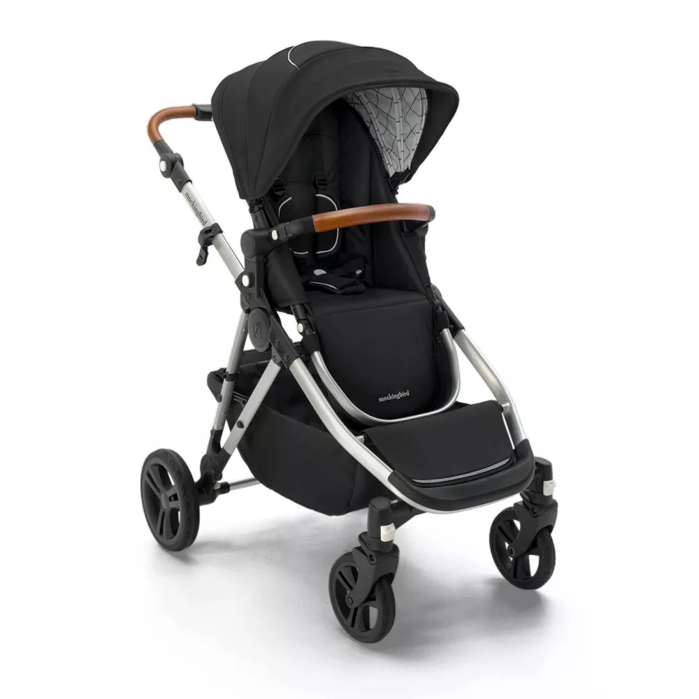 Single-To-Double Stroller - Black Windowpane