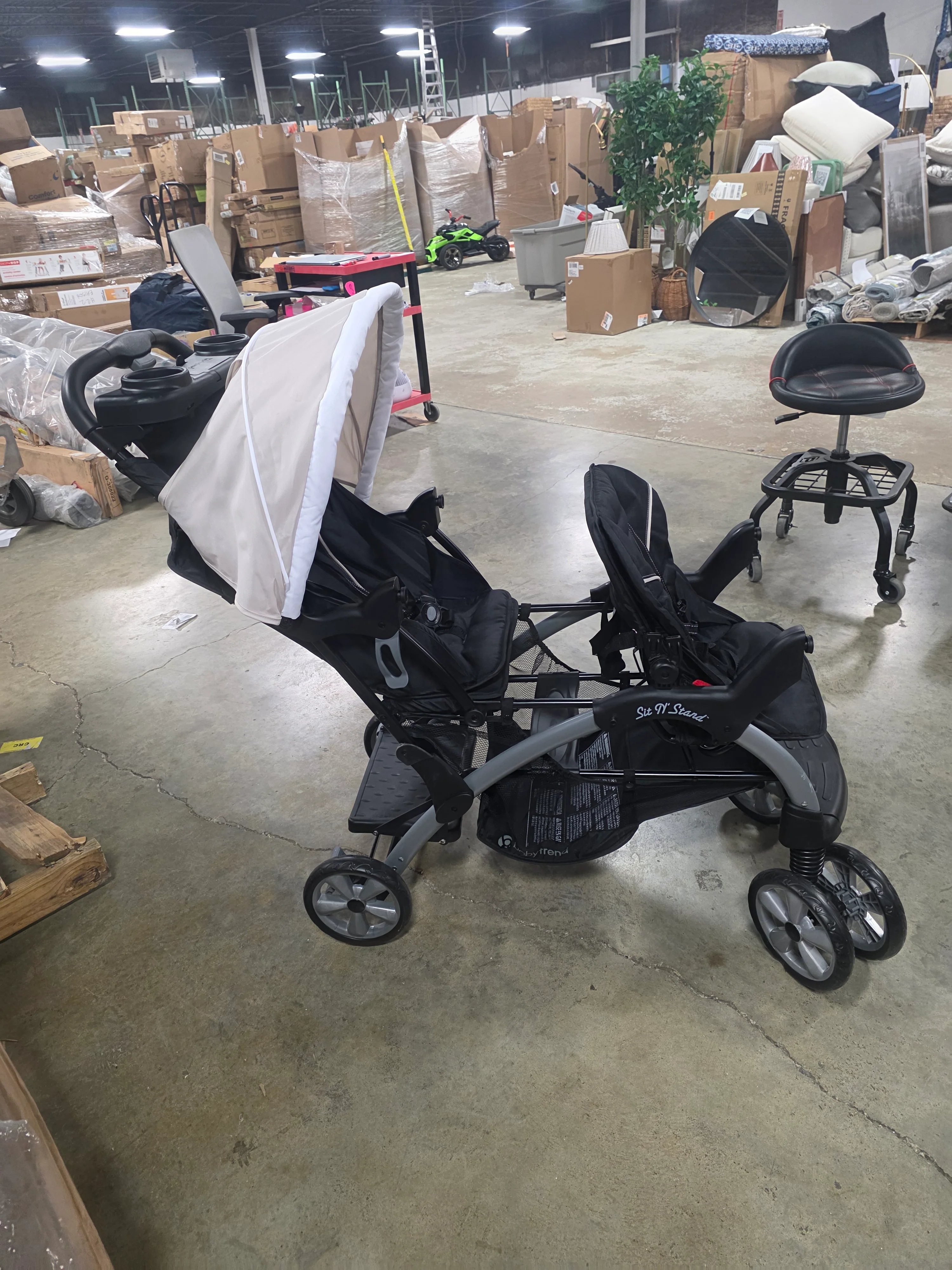 Sit N' Stand Multi-Use Easy Fold Travel Toddler and Baby Double Stroller - Image 6