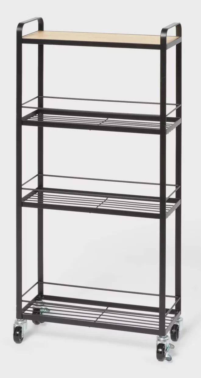 Skinny Bathroom Cart Black - Brightroom™ SHOWROOM ITEM
