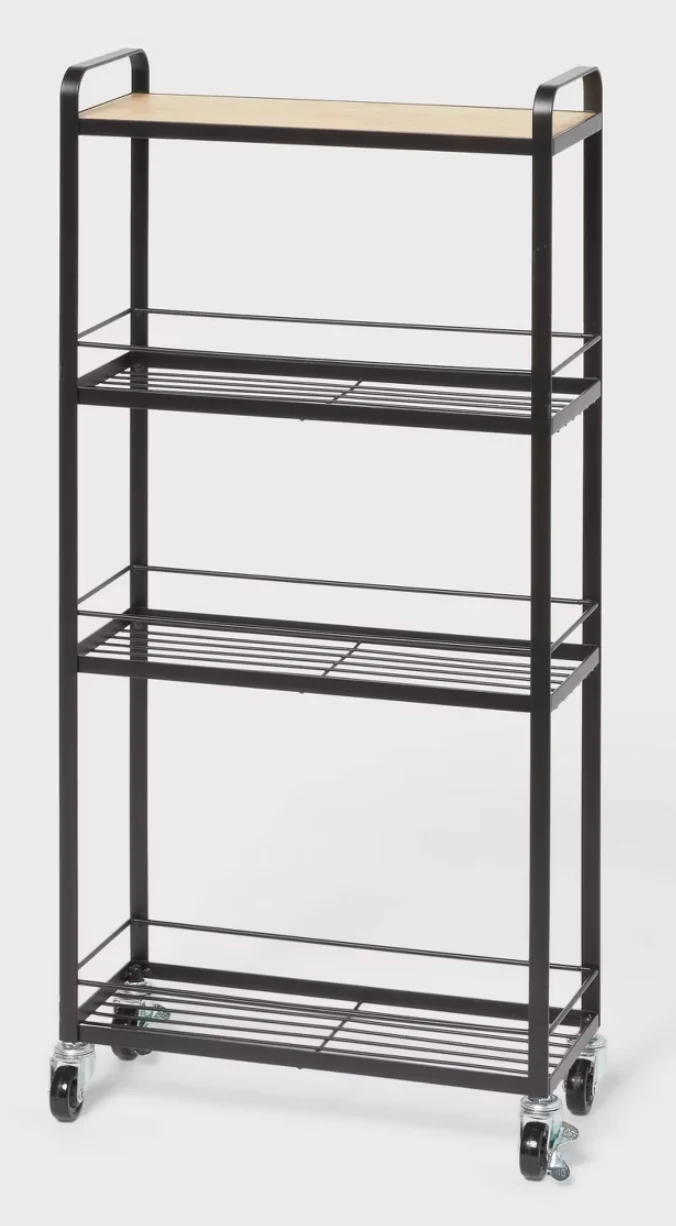 Skinny Bathroom Cart Black - Brightroom™ SHOWROOM ITEM