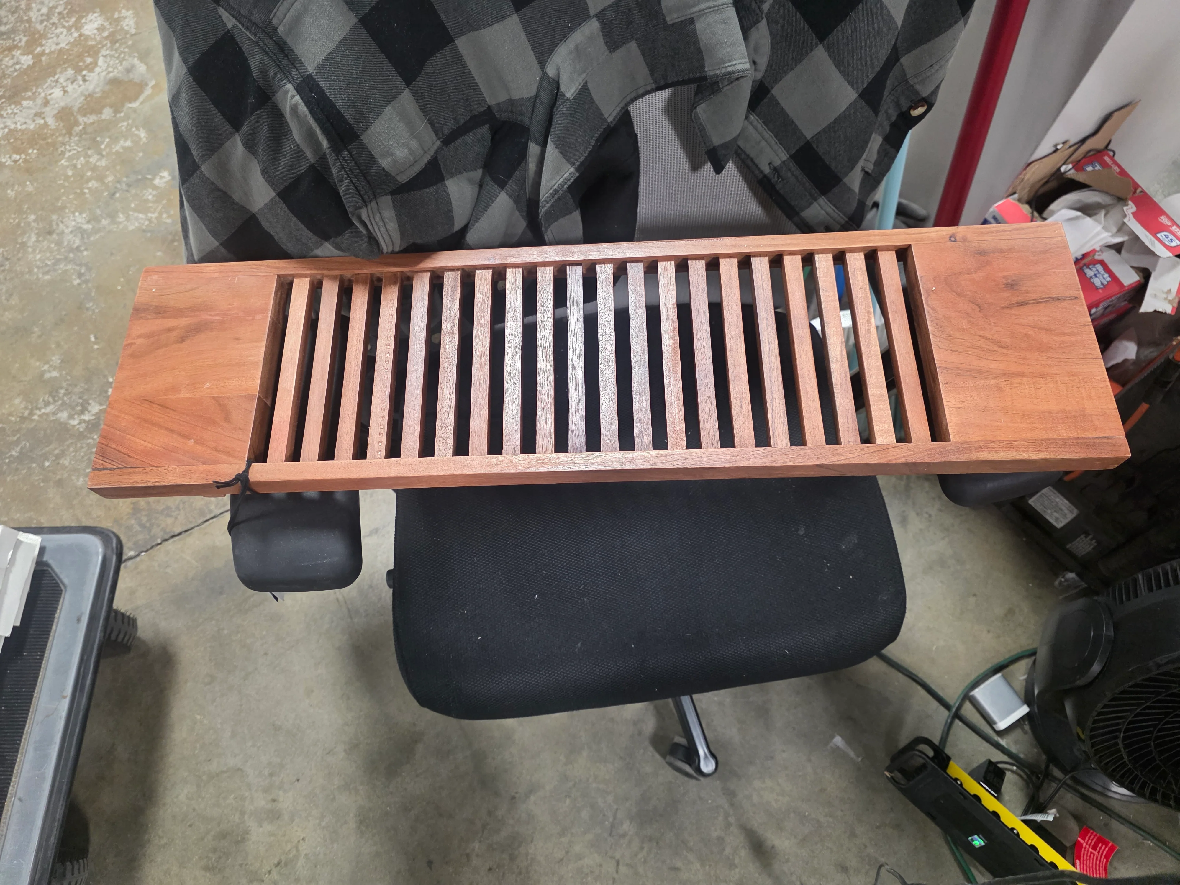Slatted Wood Bathtub Tray - Freestanding Bath Cadd - Image 6