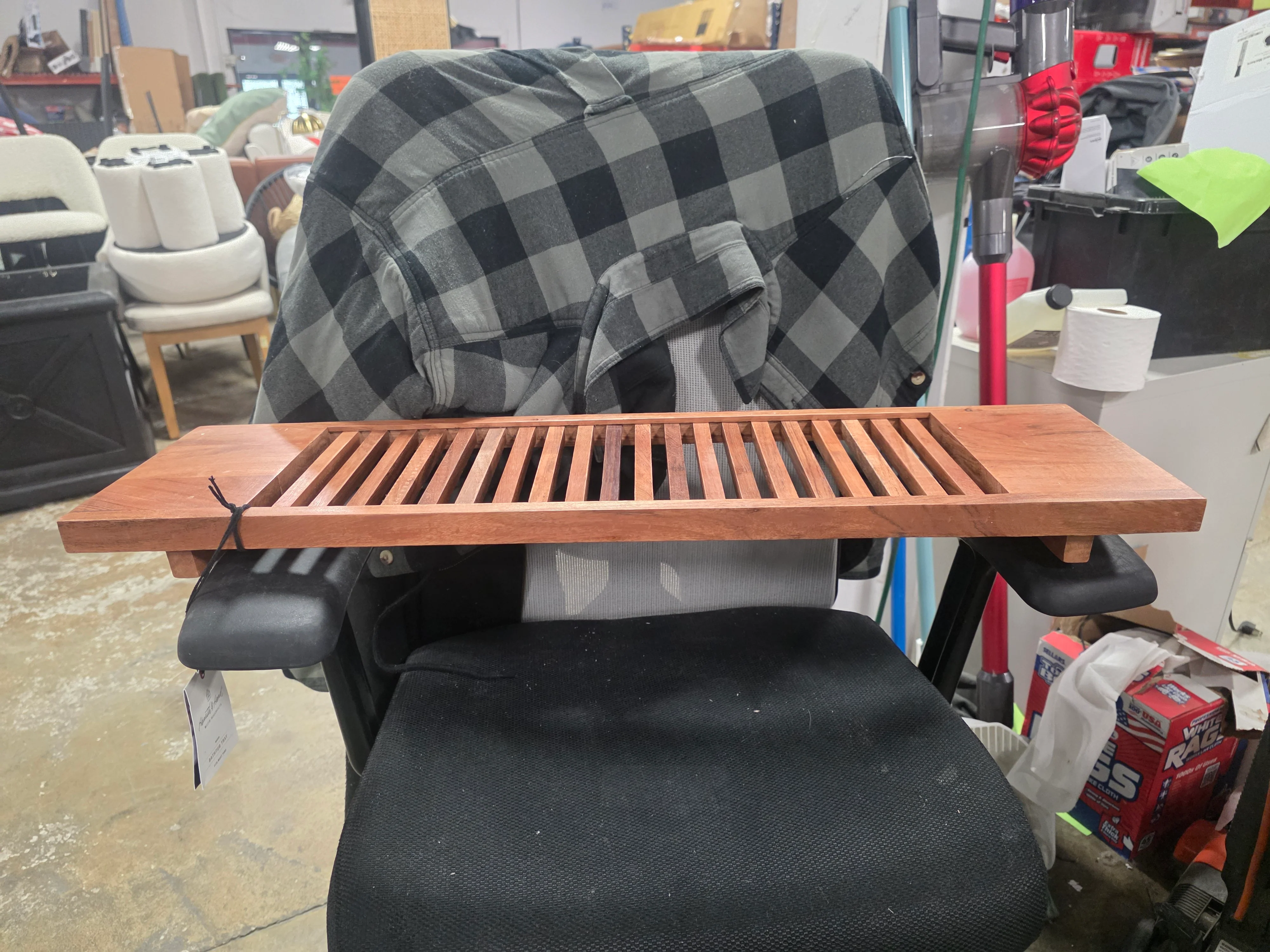 Slatted Wood Bathtub Tray - Freestanding Bath Cadd - Image 7