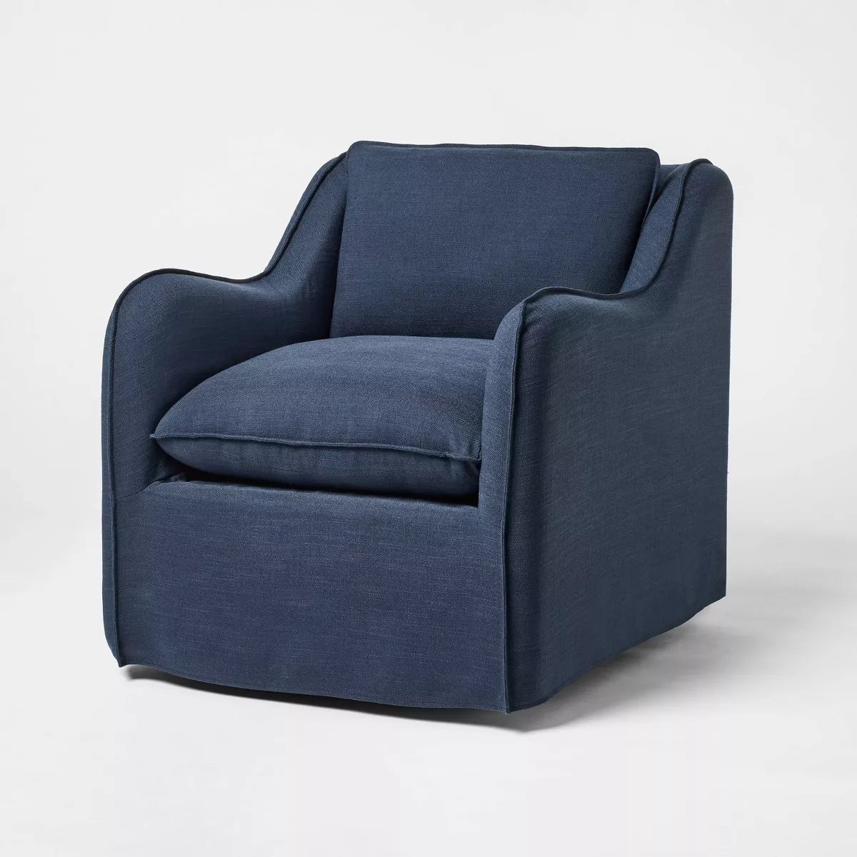 Slipcover style upholstered swivel accent chair Blue - Threshold™ - SHOWROOM ITEM