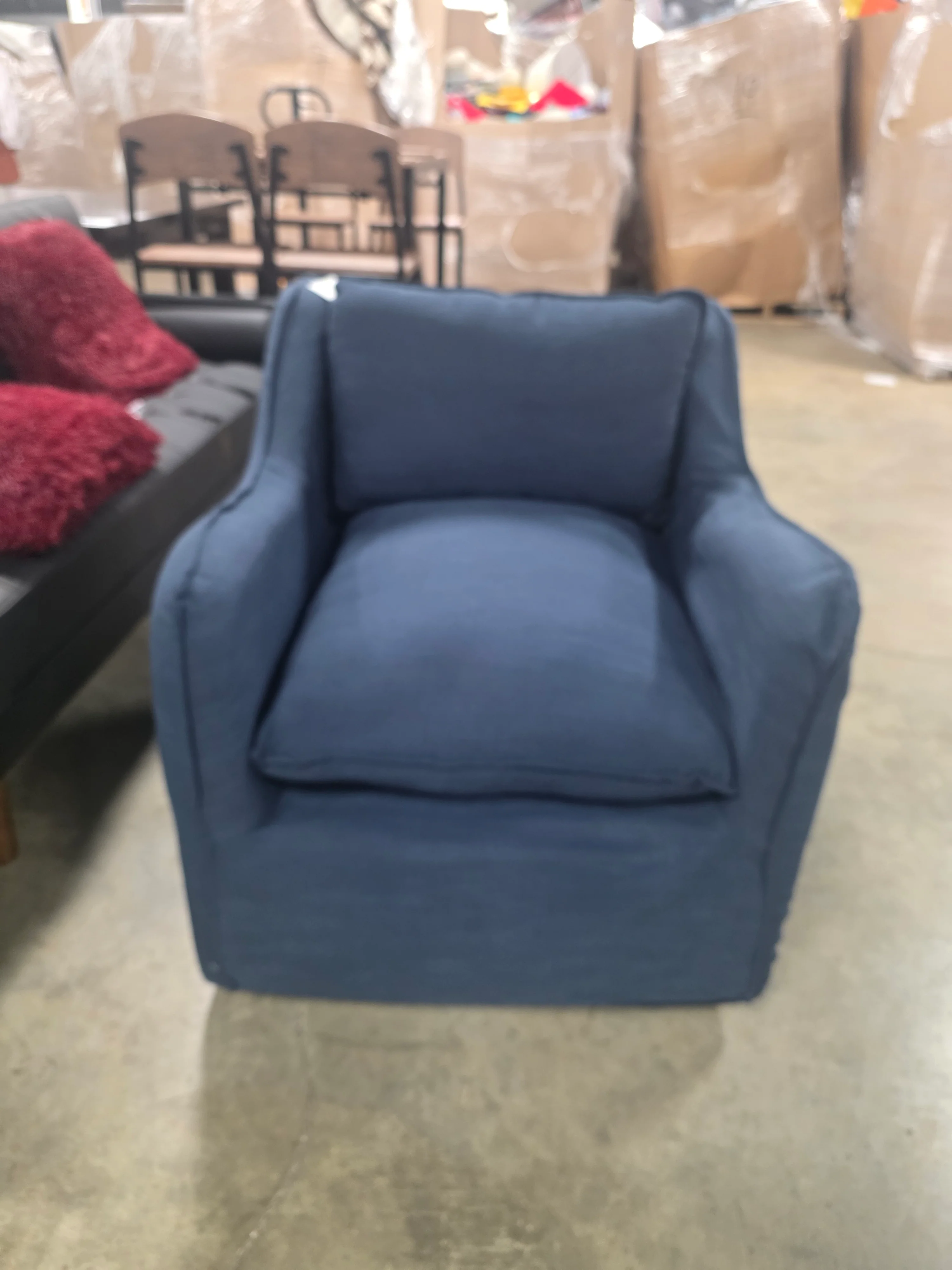 Slipcover style upholstered swivel accent chair Blue - Threshold™ - SHOWROOM ITEM - Image 2
