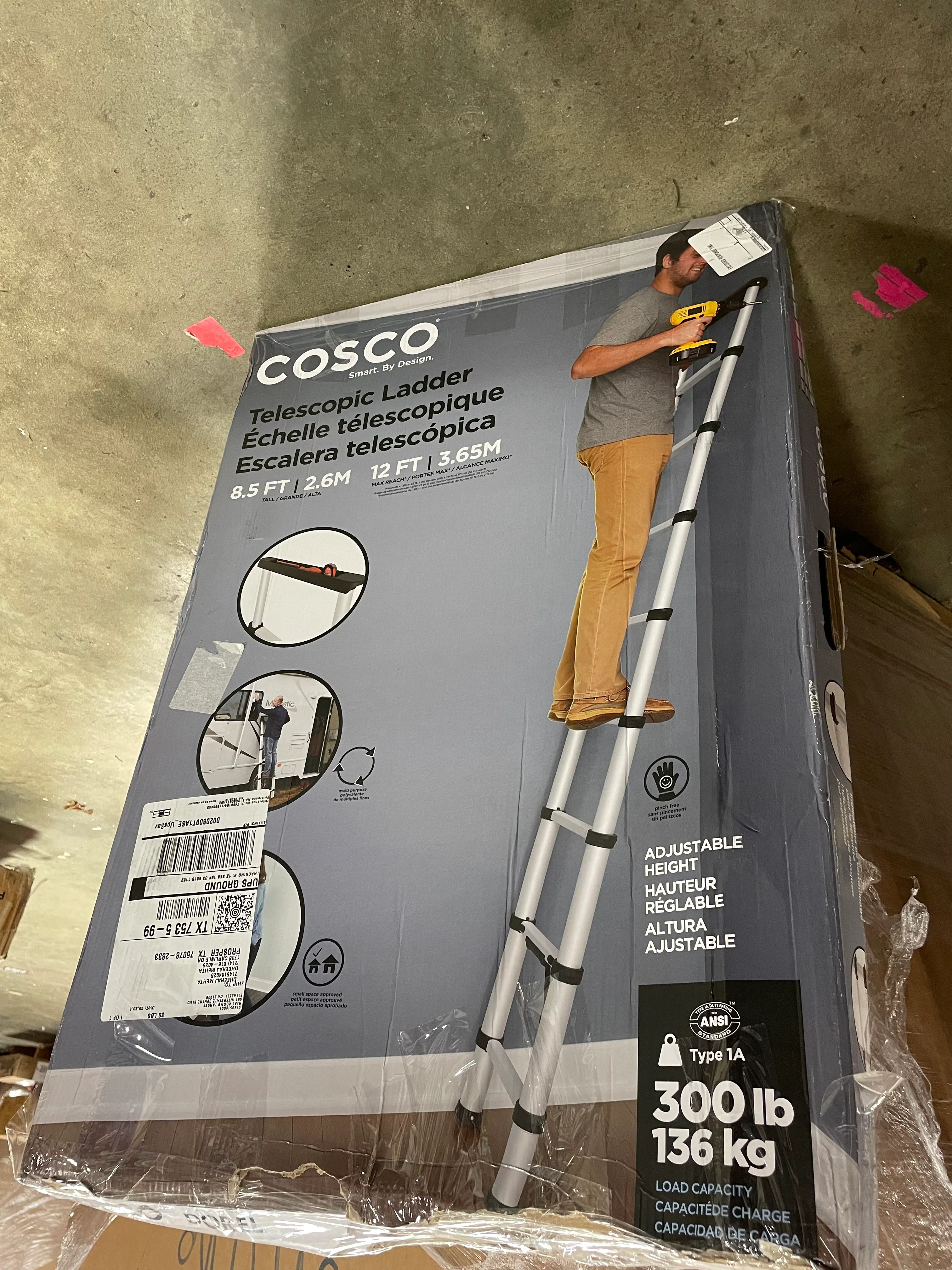SmartClose Telescoping Aluminum Ladder with top Cap - Image 8