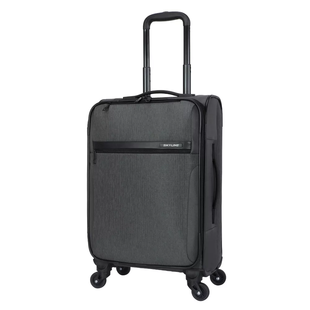 Softside Carry On Spinner Suitcase - Gray Heather, - Image 4
