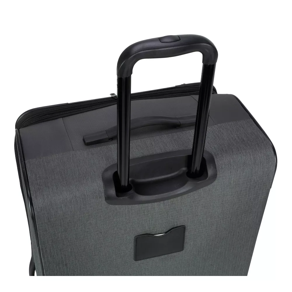 Softside Large Checked Spinner Suitcase - Gray Heather - Image 2