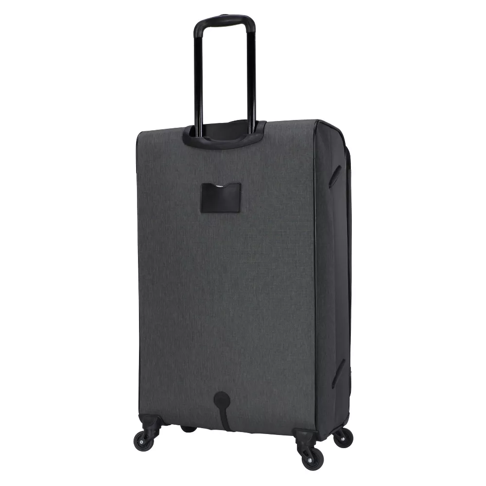 Softside Large Checked Spinner Suitcase - Gray Heather - Image 3