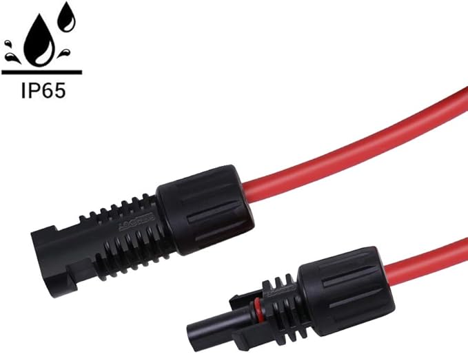 Solar Panel Extension Cable with Male and Female Connectors, 1 Pair (Red and Black) - Image 4