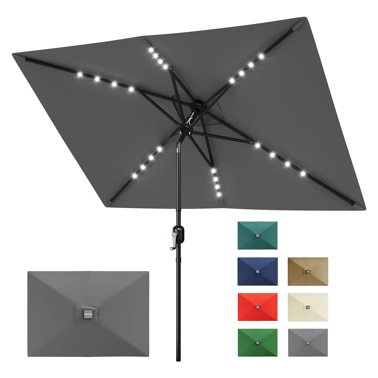 Solar Powered LED Patio Umbrella