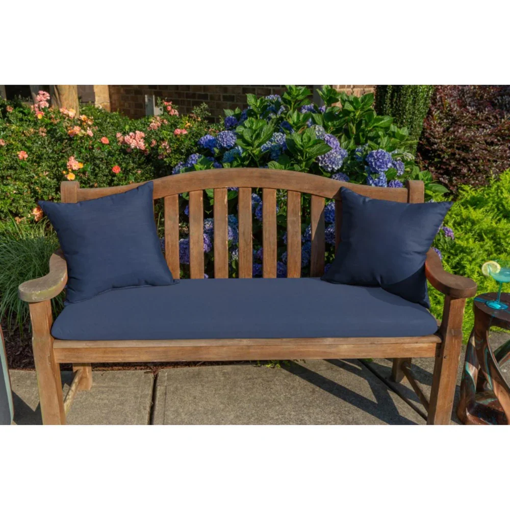 Solid Fabric 1-Piece Indoor/Outdoor Square Throw Pillow Canvas Navy - Image 3