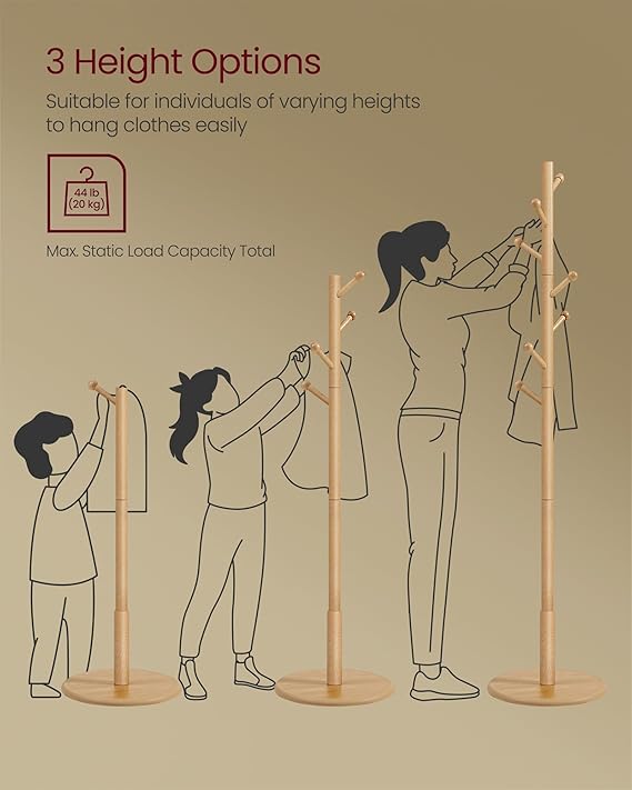Solid Wood Coat Rack - Image 2
