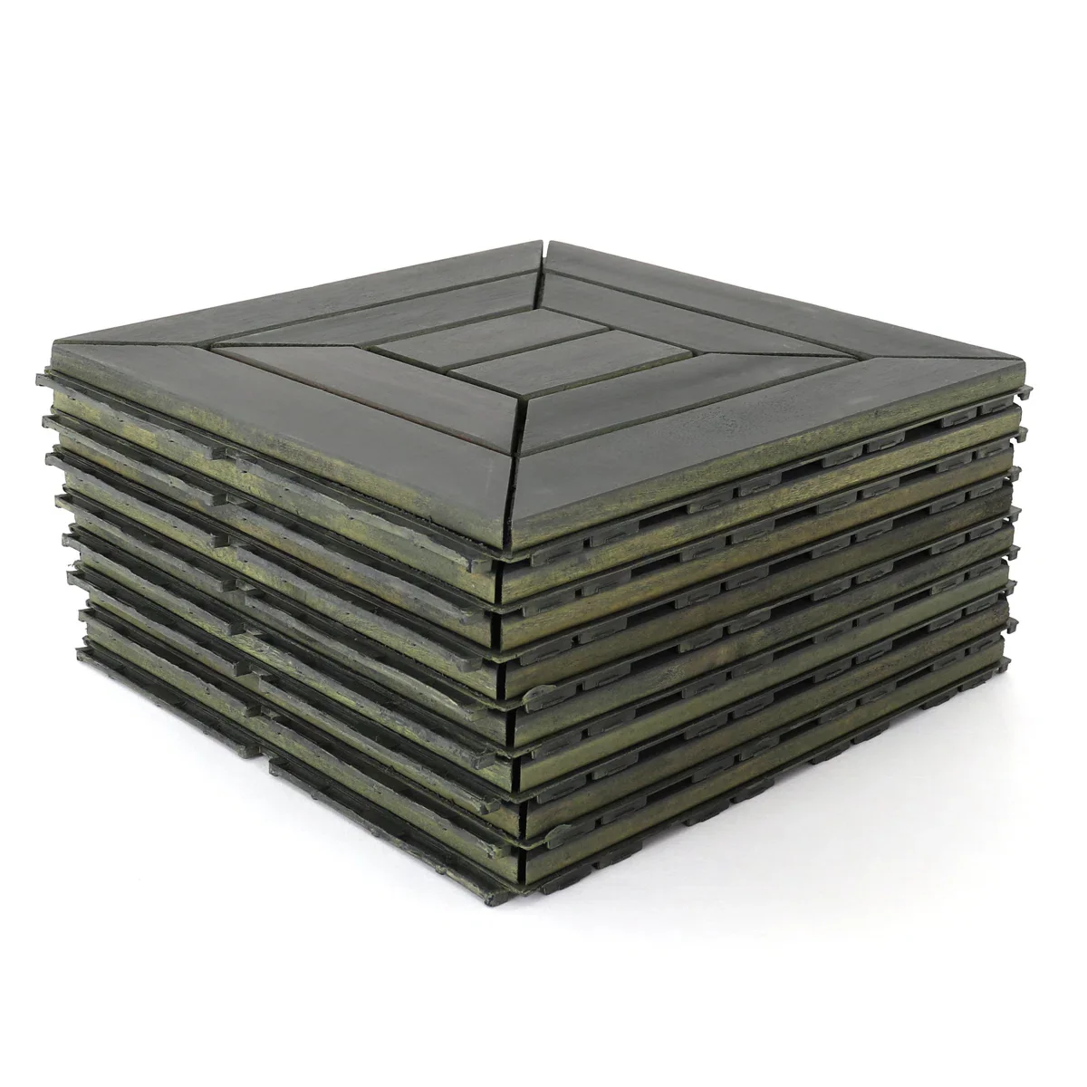 Solid Wood Interlocking Deck Tile