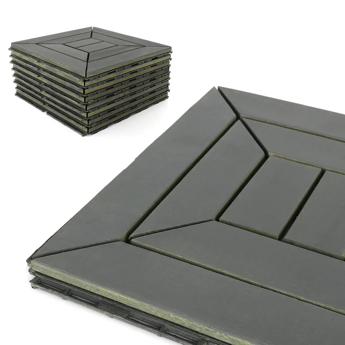 Solid Wood Interlocking Deck Tile - Image 2