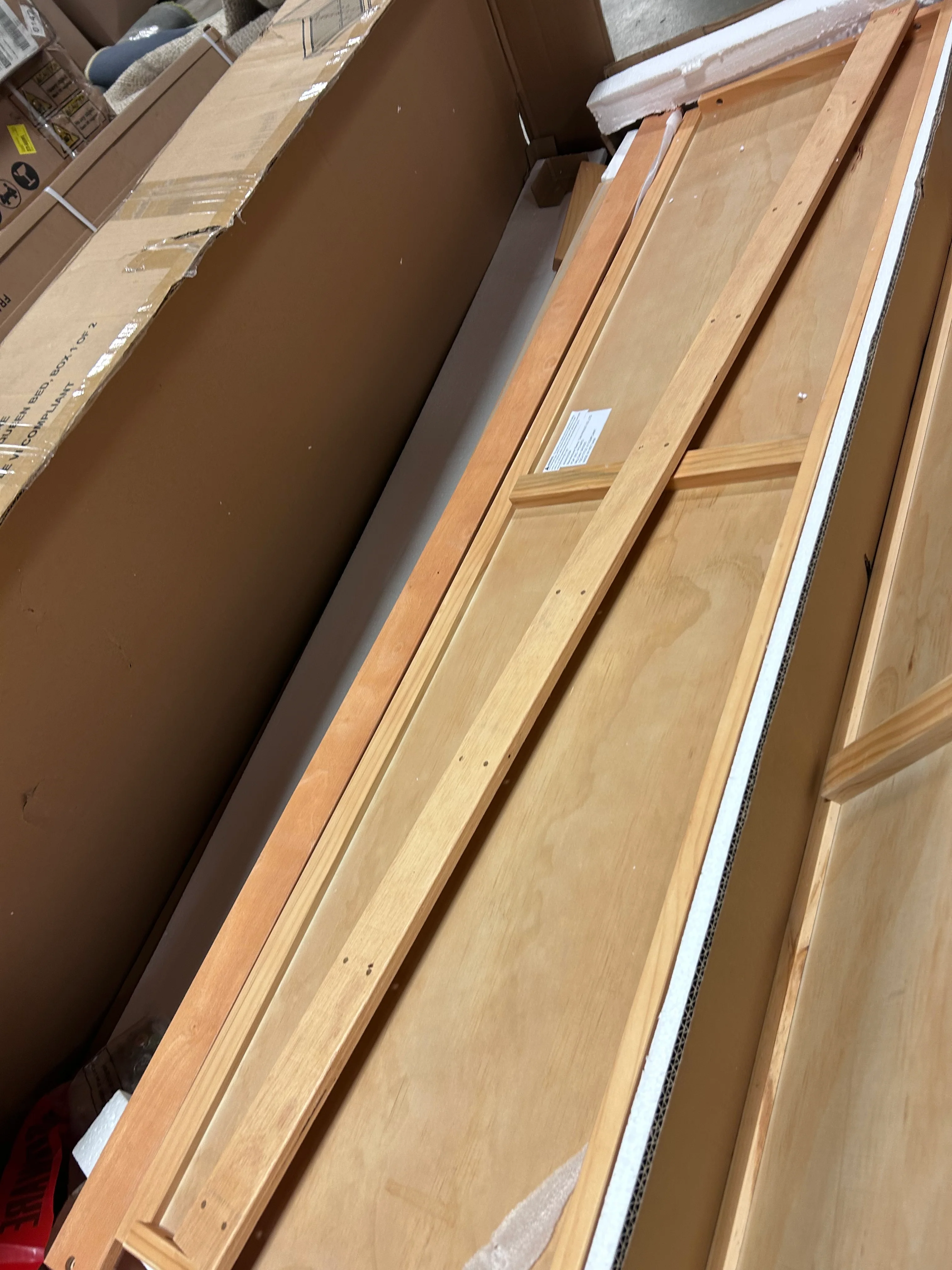 Solid Wood Panel Bed - Queen, Light Driftwood 2-BOXES - Image 10