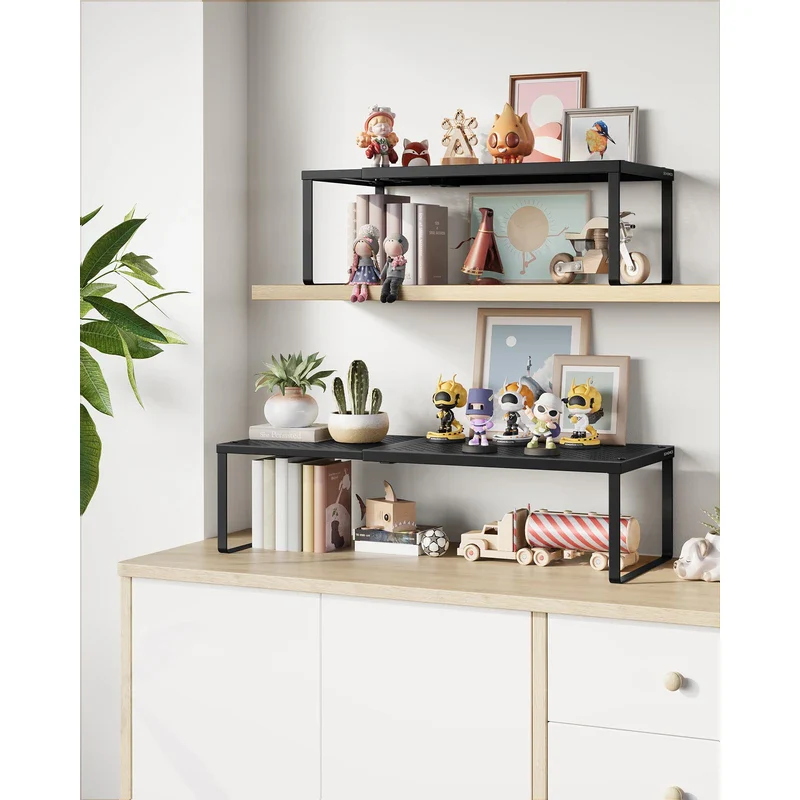 Spice Rack, Expandable Kitchen Countertop Shelf, Matte Black - Image 4
