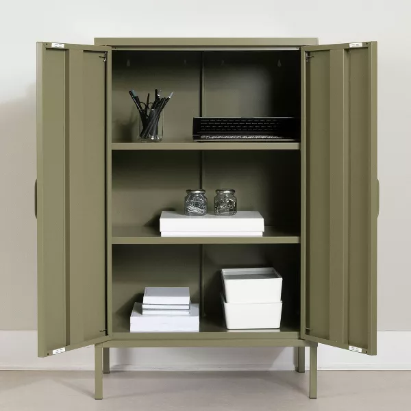 South Shore Crea 2 Door Metal Accent Cabinet - Image 4