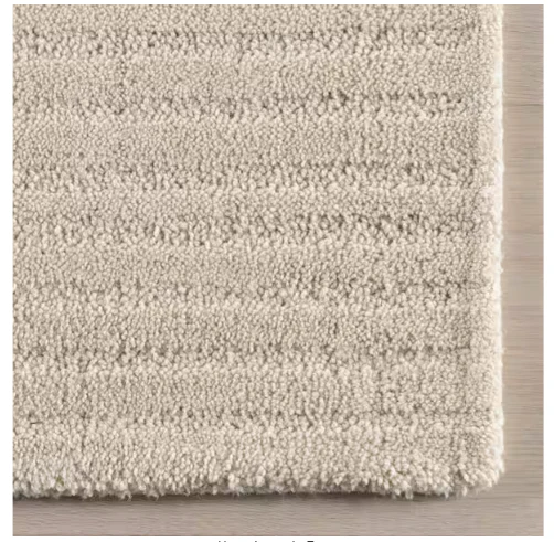 Southwest Striped Wool Beige 3 ft. x 5 ft. Patio Area Rug - Image 3