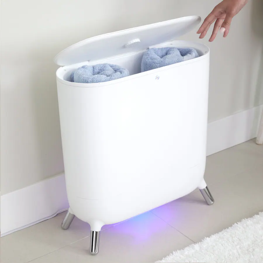 SpaStudio Towel Warmer, Heated Comfort + Aromatherapy - White - Image 4