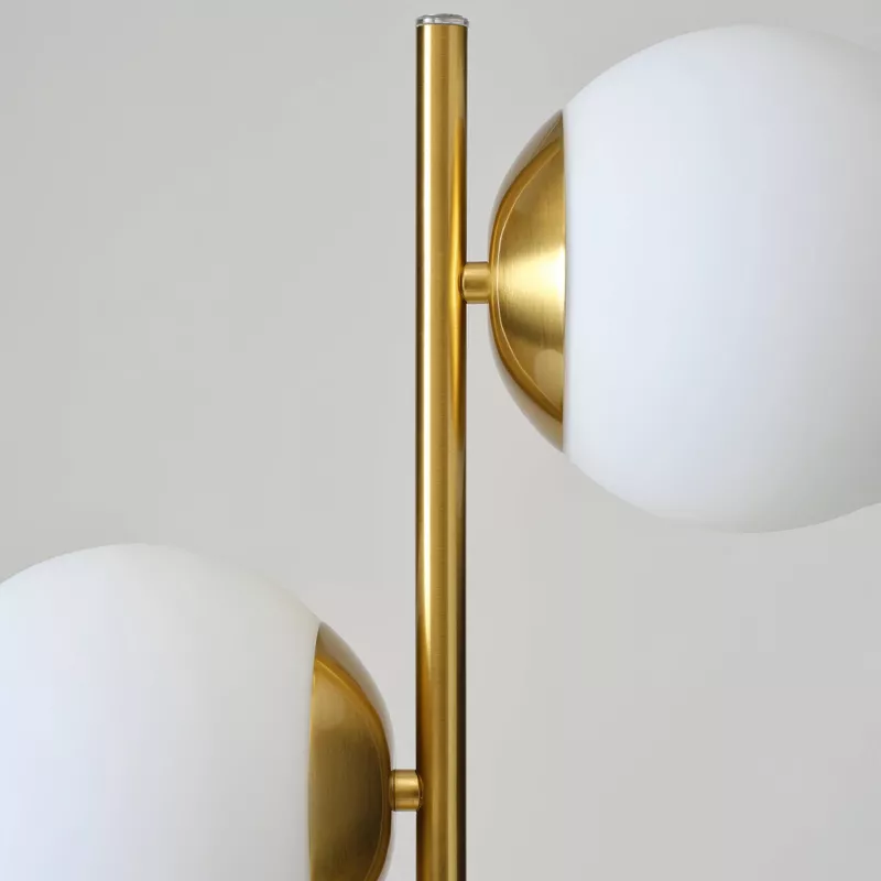 Sphere Mid-Century Dimmable USB Charging Tree Table Lamp Antiqued Brass - Image 3