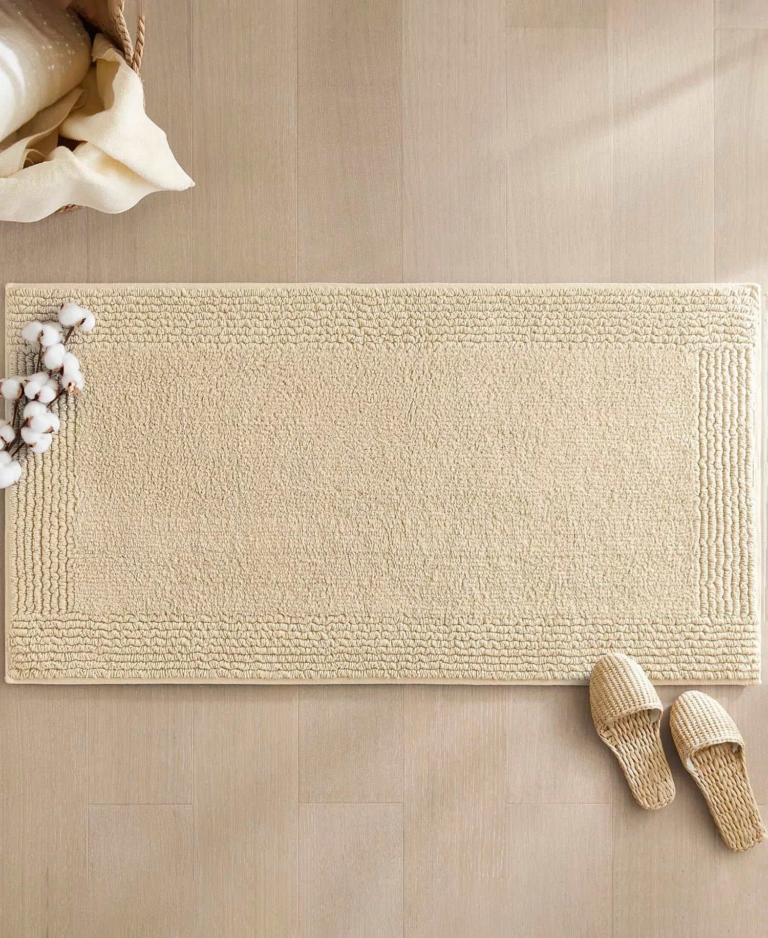 Splendor Reversible Tufted Cotton Bath Rug, 24" x 72" - Image 3