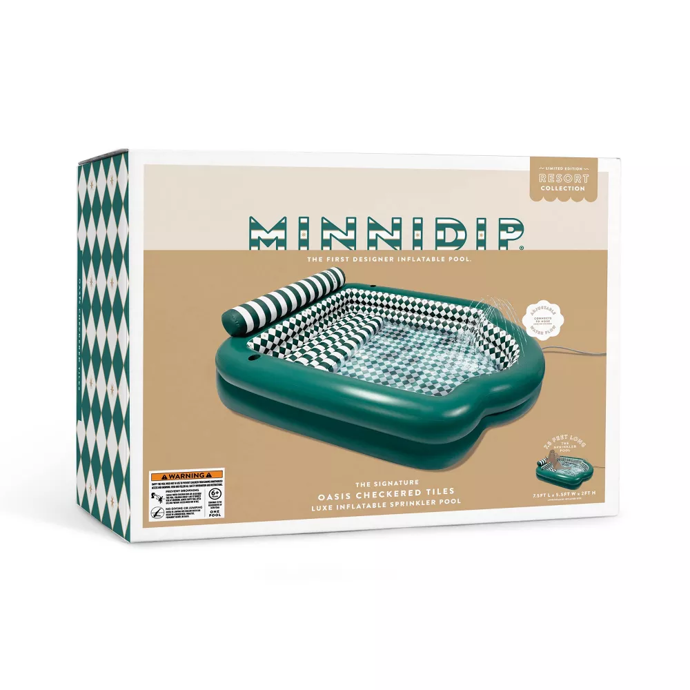 Sprinkler Pool with Bench - Oasis Checkered Tiles - Image 3