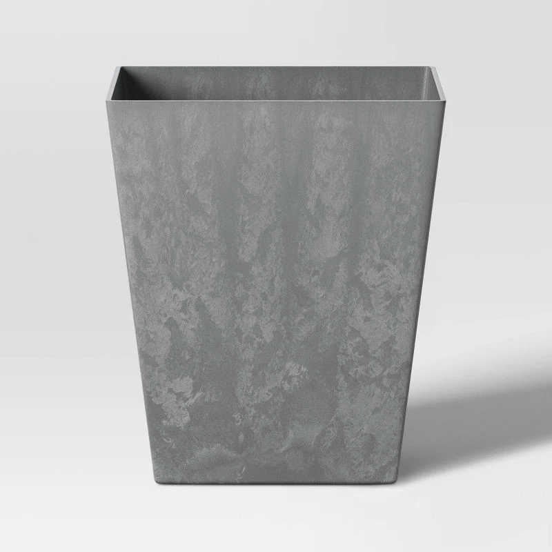 Square Composite Indoor Outdoor Planter Pot Charcoal Gray