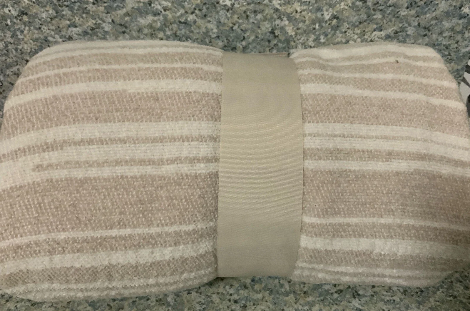 Square Pattern Chenille Woven Throw Blanket Beige - Image 3