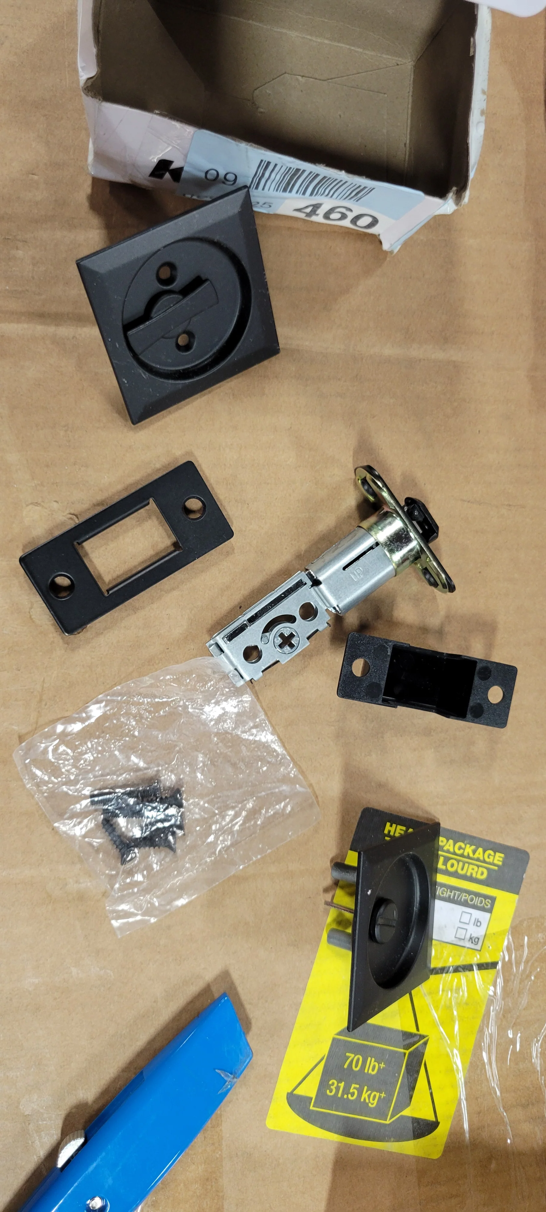 Square Privacy Bed/Bath Pocket Door Lock - Image 6