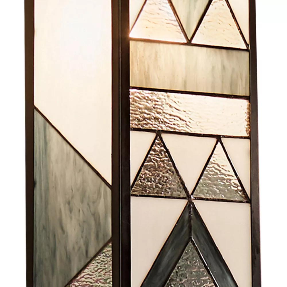 Stained Glass 1-Light Rectangular Geometric Outdoor Light Wall Sconce - Image 2