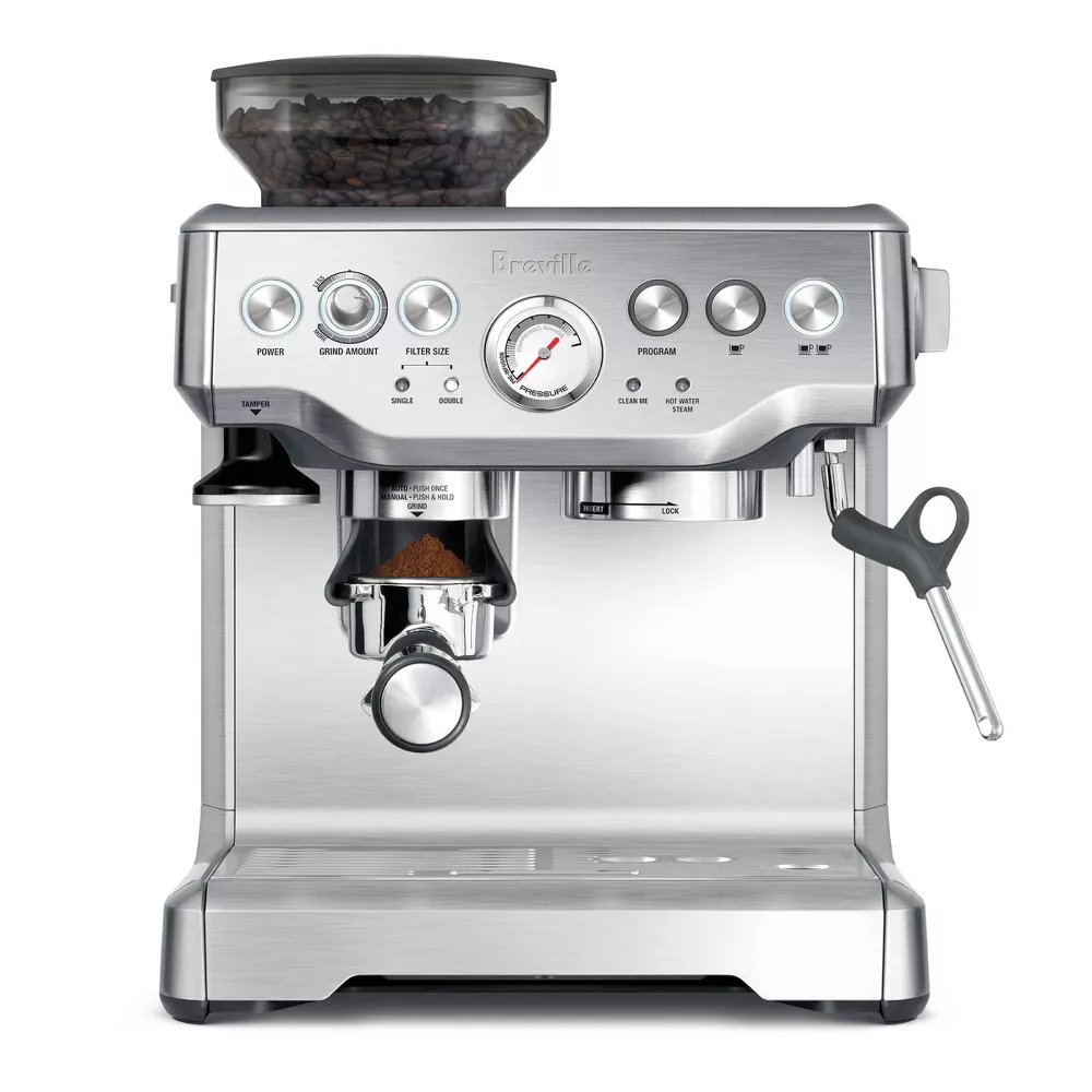 Stainless Steel Barista Express Espresso Machine Light Silver