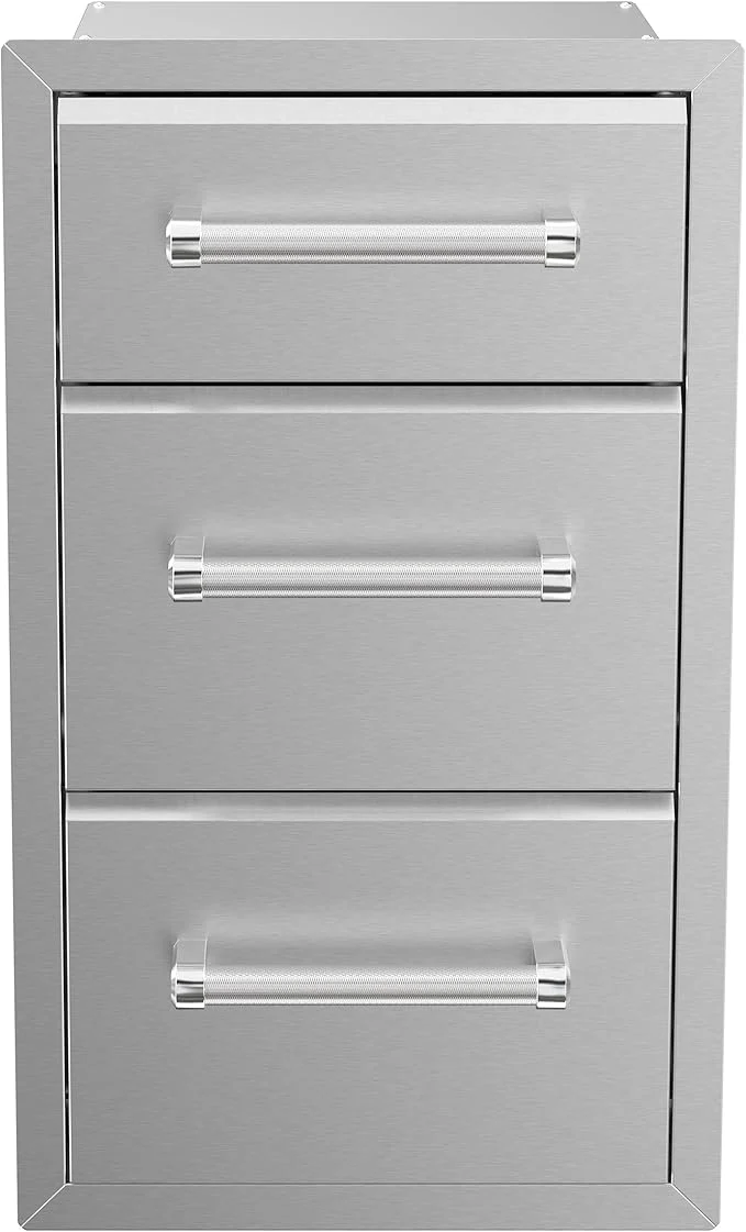 Stainless Steel Built-in Vertical Triple Drawers - Image 5