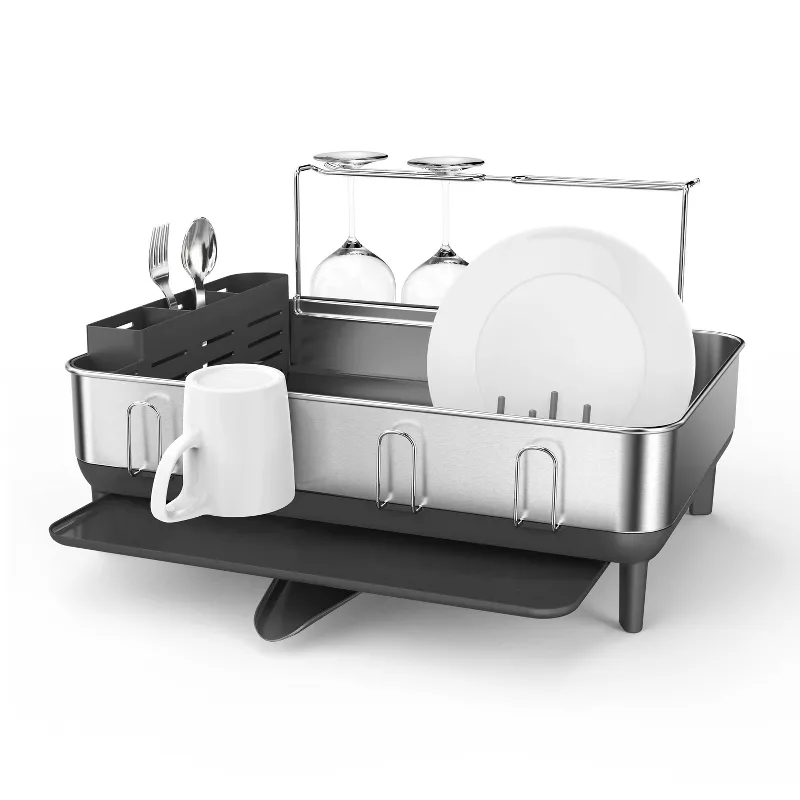 Stainless Steel Frame Dish Rack Large Gray - Image 2