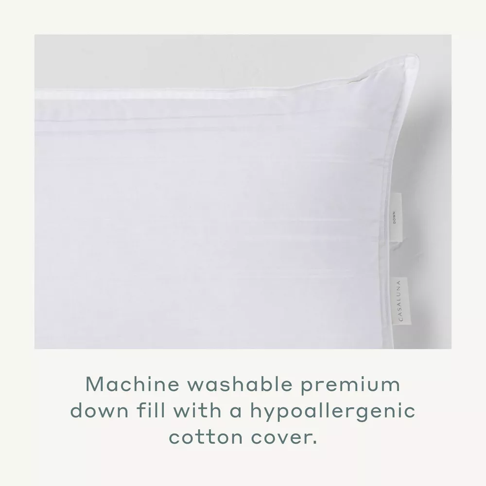 Standard/Queen Machine Washable Medium Down Bed Pillow - Image 2