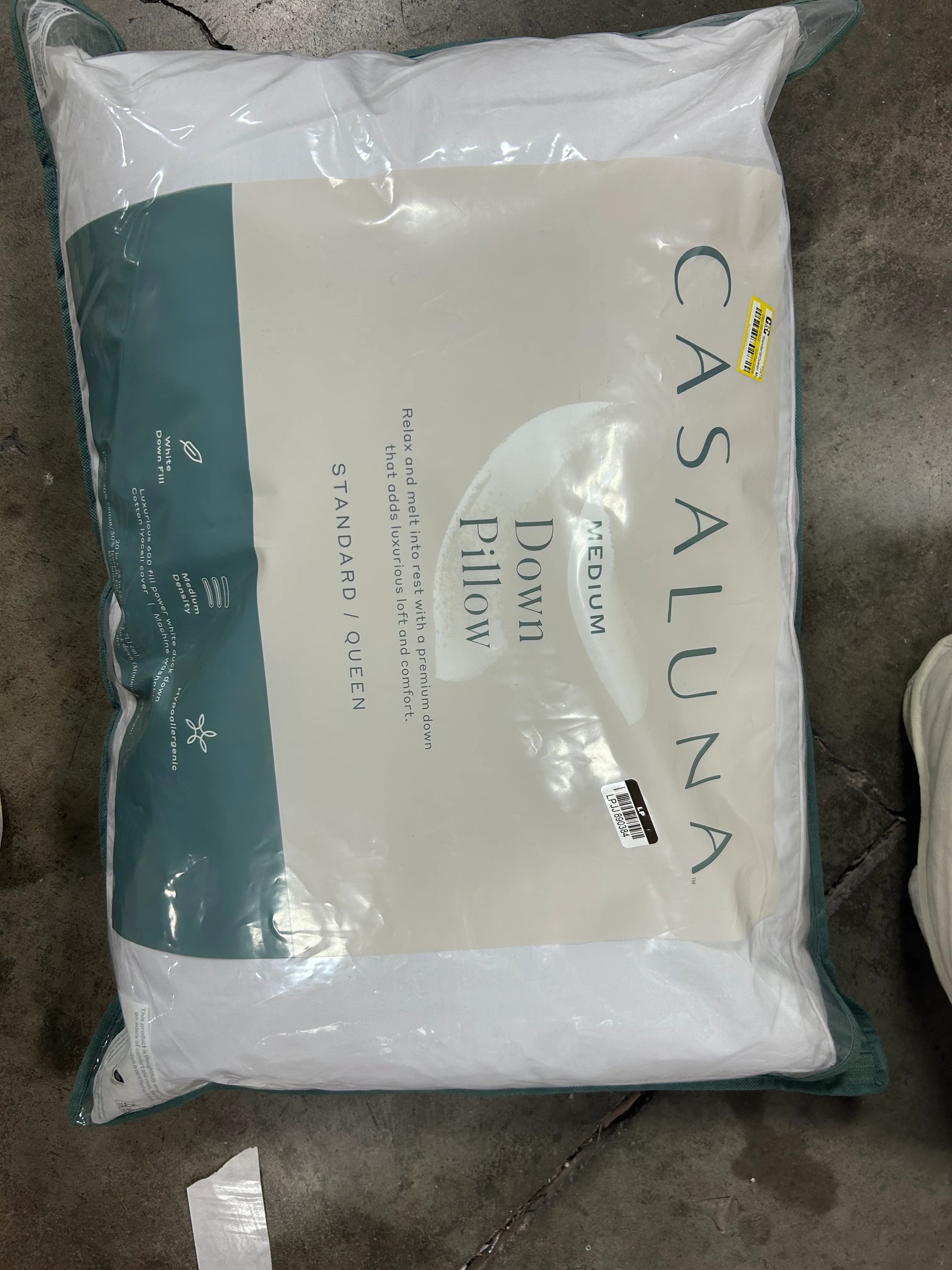 Standard/Queen Machine Washable Medium Down Bed Pillow - Image 6