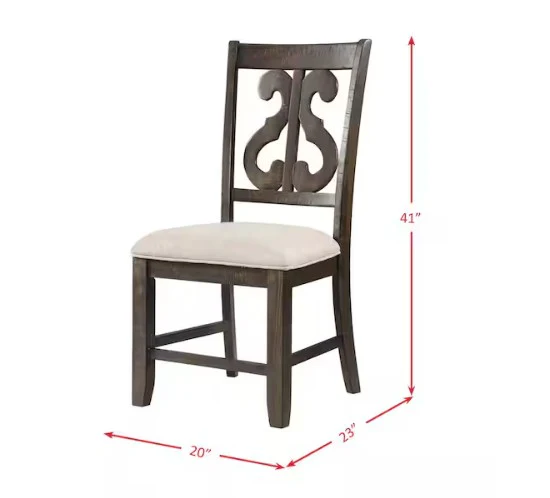 Stanford Wooden Swirl Smokey Walnut Back Side Chair Set of 2 - Image 5