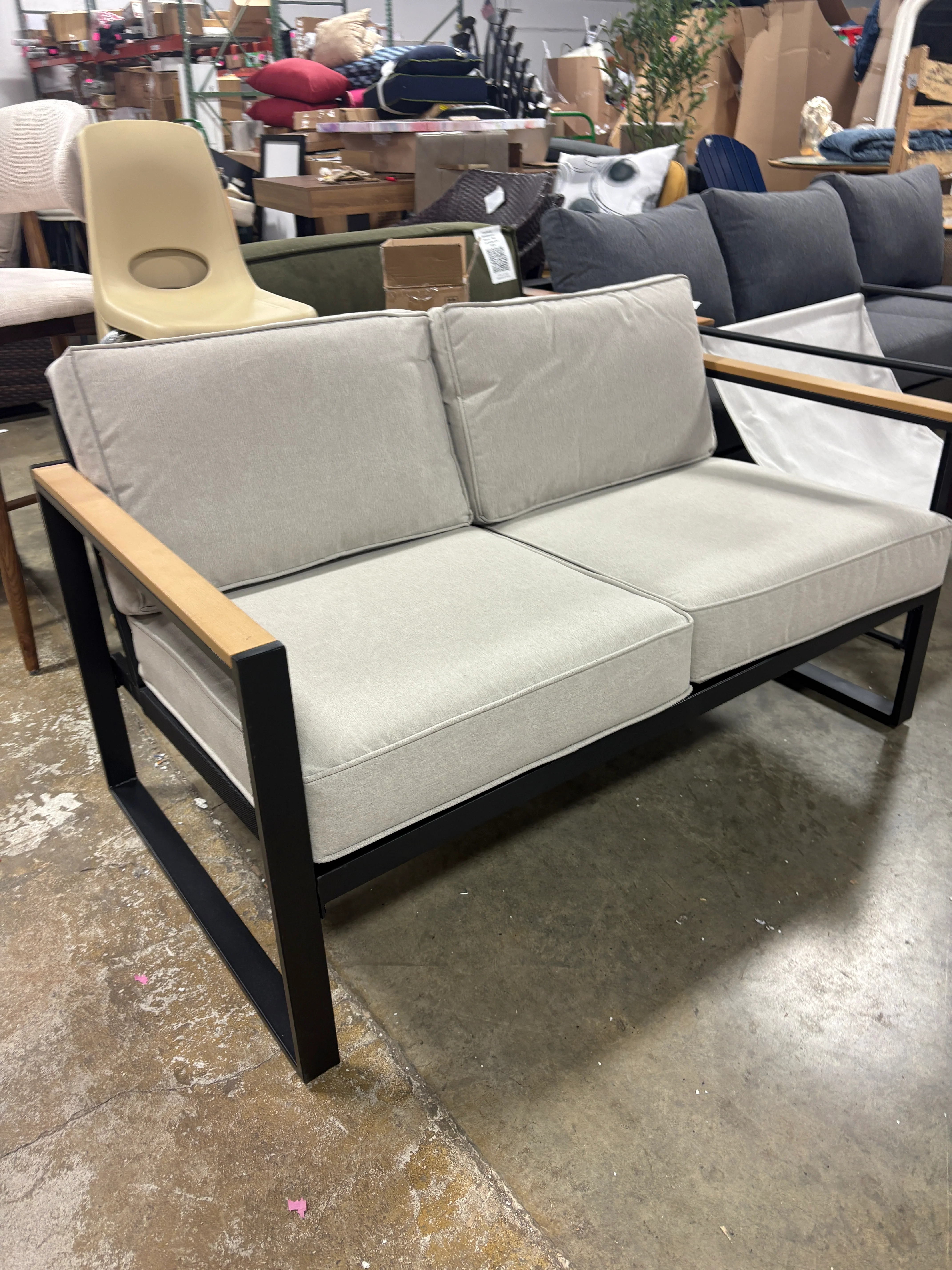 Steel Henning Rust Resistant Outdoor Patio Loveseat SHOWROOM ITEM - Image 2