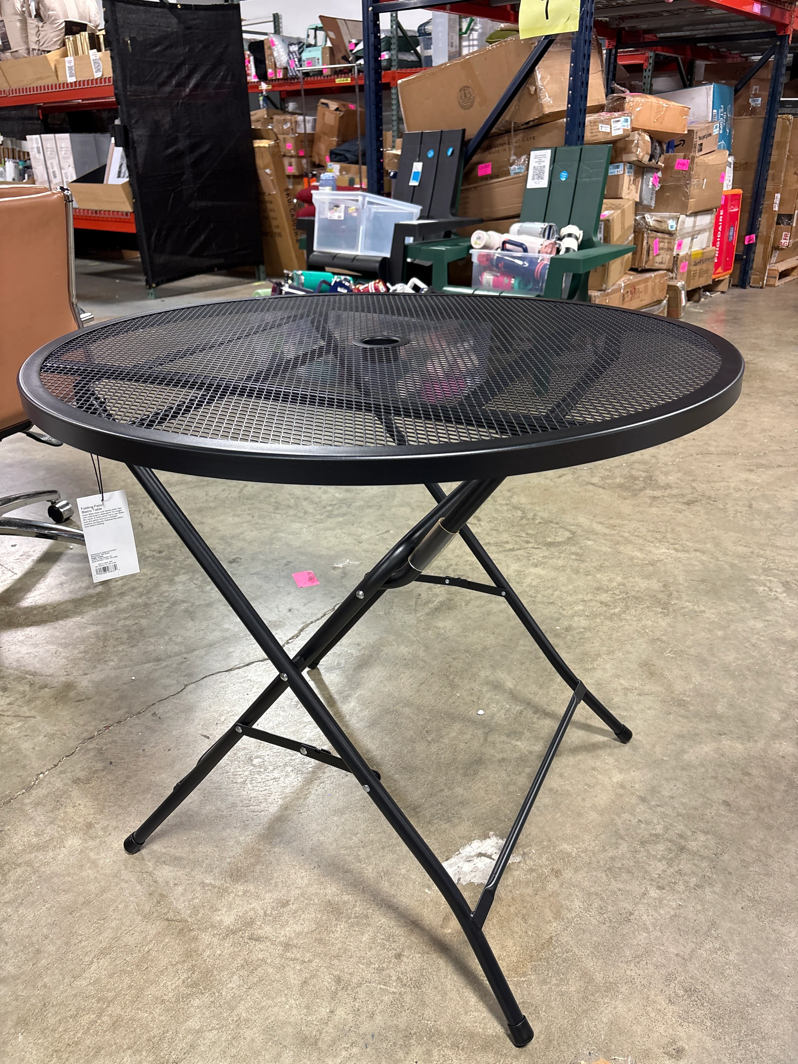 Steel Round Metal Mesh Outdoor Patio Bistro Table Black - Room Essentials™ SHOWROOM ITEM - Image 2