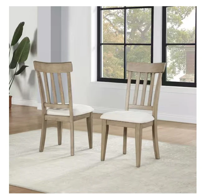 Napa Weathered Sand Brown Cushioned Side Chair (Set of 2) - Image 2