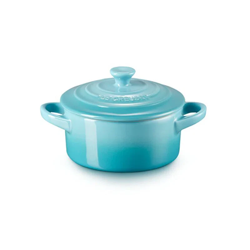 Stoneware Mini Round Cocotte with Lid Set of 3 - Image 4