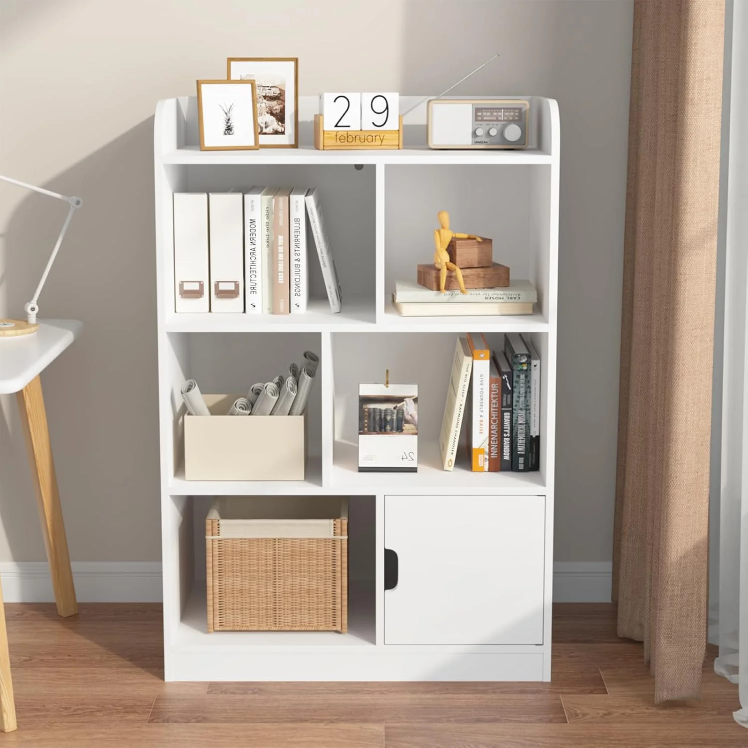 Open Kids Bookshelf Organizer Display Stand, White - Image 5