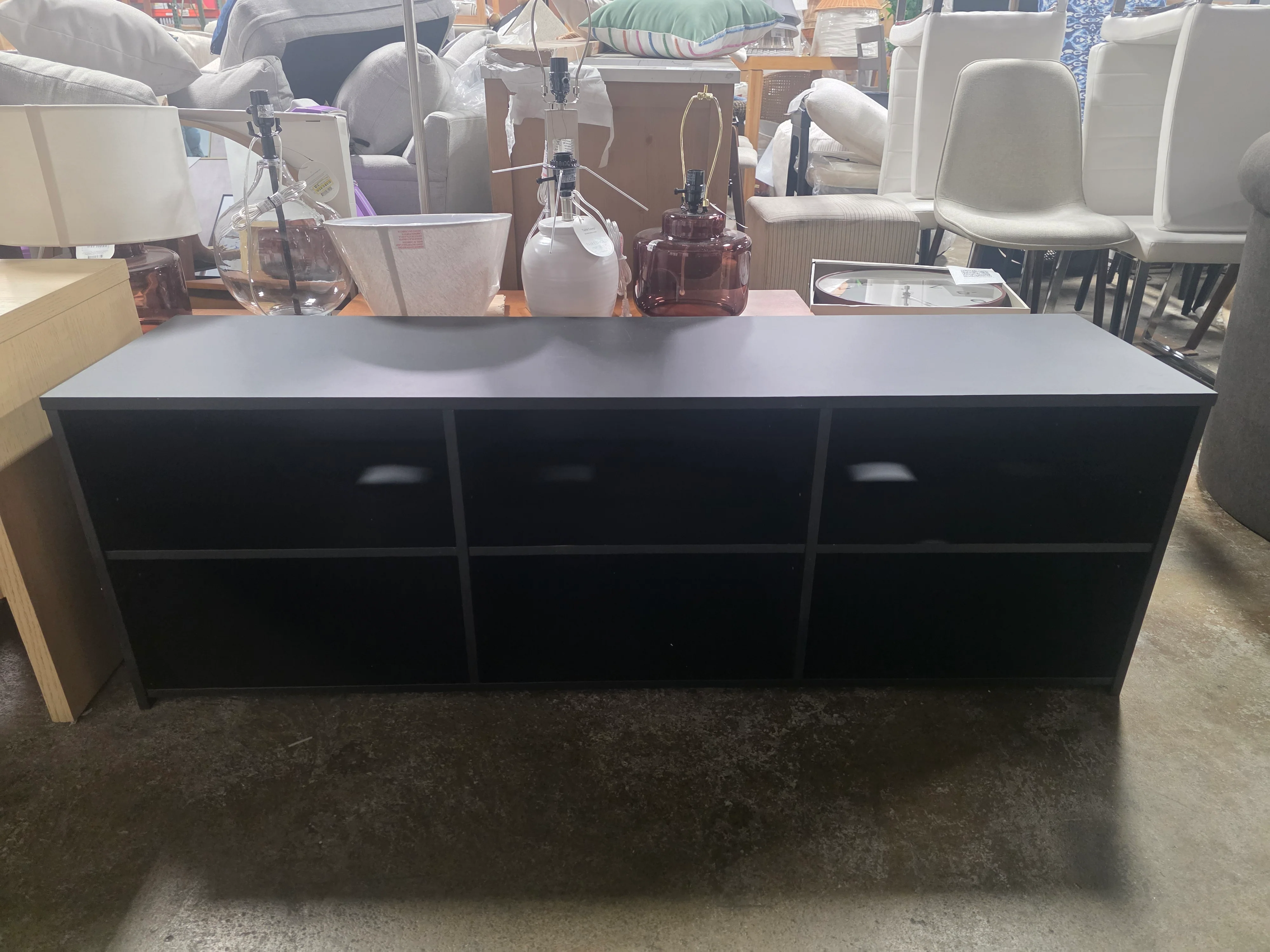 Storage TV Stand for TVs up to 70" Black - Room Essentials™ - SHOWROOM ITEM - Image 2