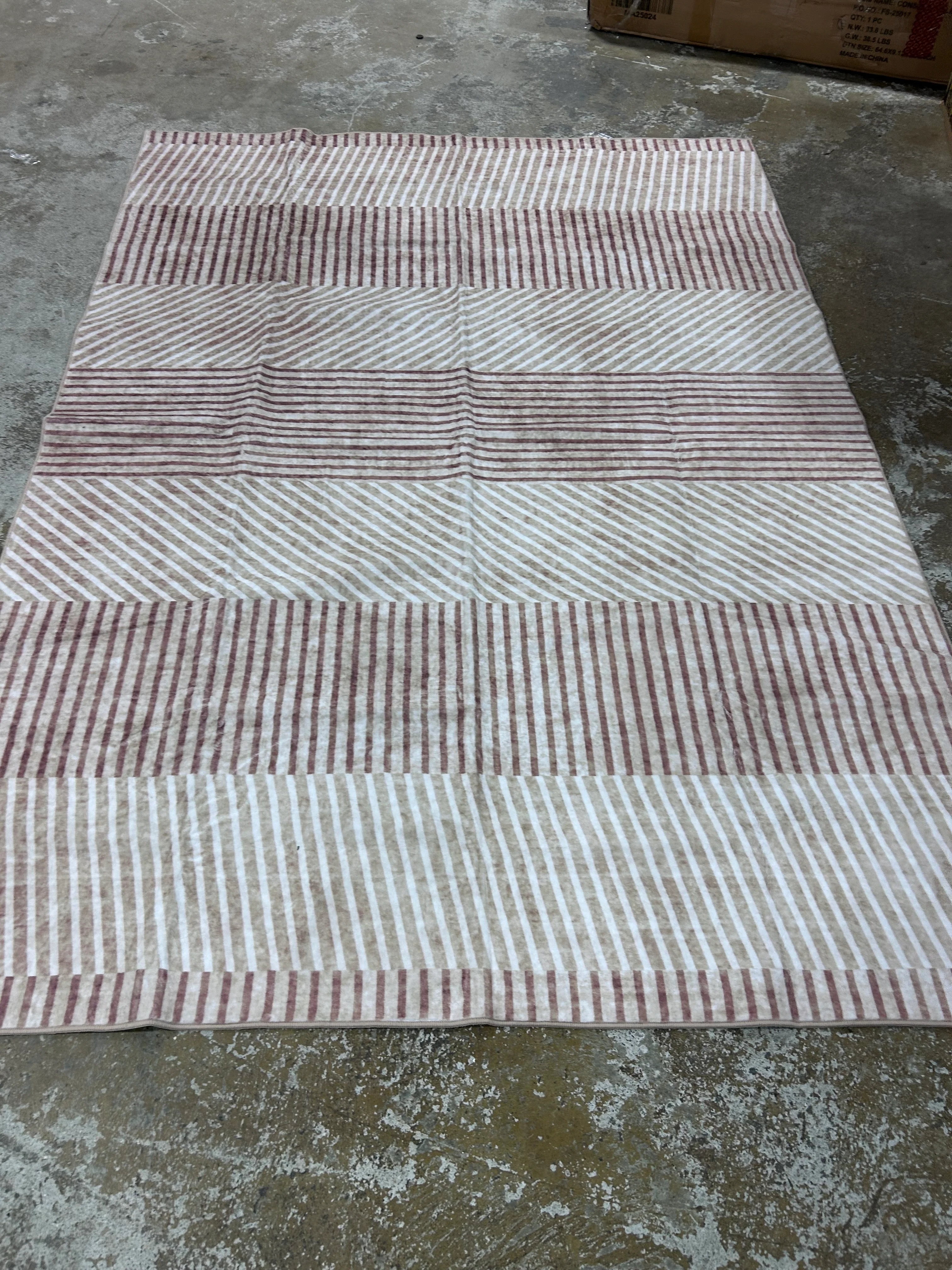 Striped Area Rug - Modern Low Pile, Non-Slip & Pet Friendly 10*13ft, Brown - Image 6